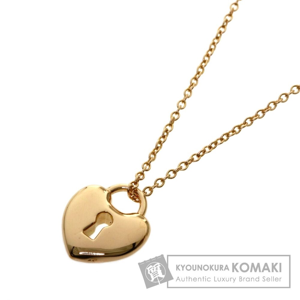 Tiffany Heart Lock Necklace Pink Gold